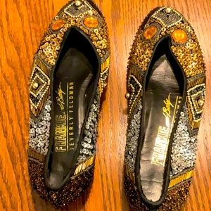 Vintage 80’s Frankie & Baby jeweled flat loafers. Size 8M and excellent quality.